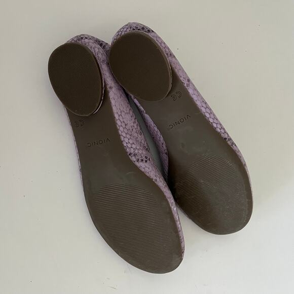 Vionic 'Callisto' Women's 8 Ballet Flat Orthotic Comfort Shoe Purple Snakeskin - Picture 6 of 7